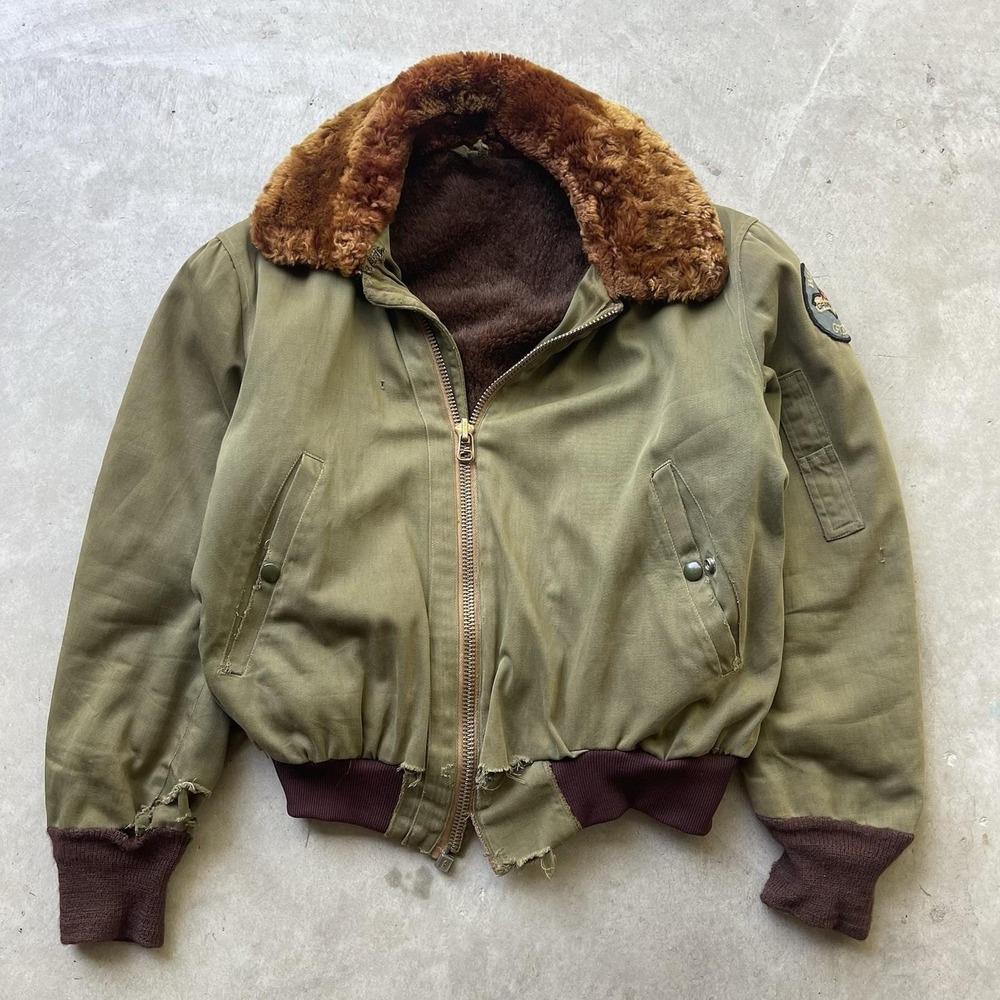 Vintage 1940's WW2 USAAF USAF B-15 Type Flight Bomber Jacket WWII Army Air Force